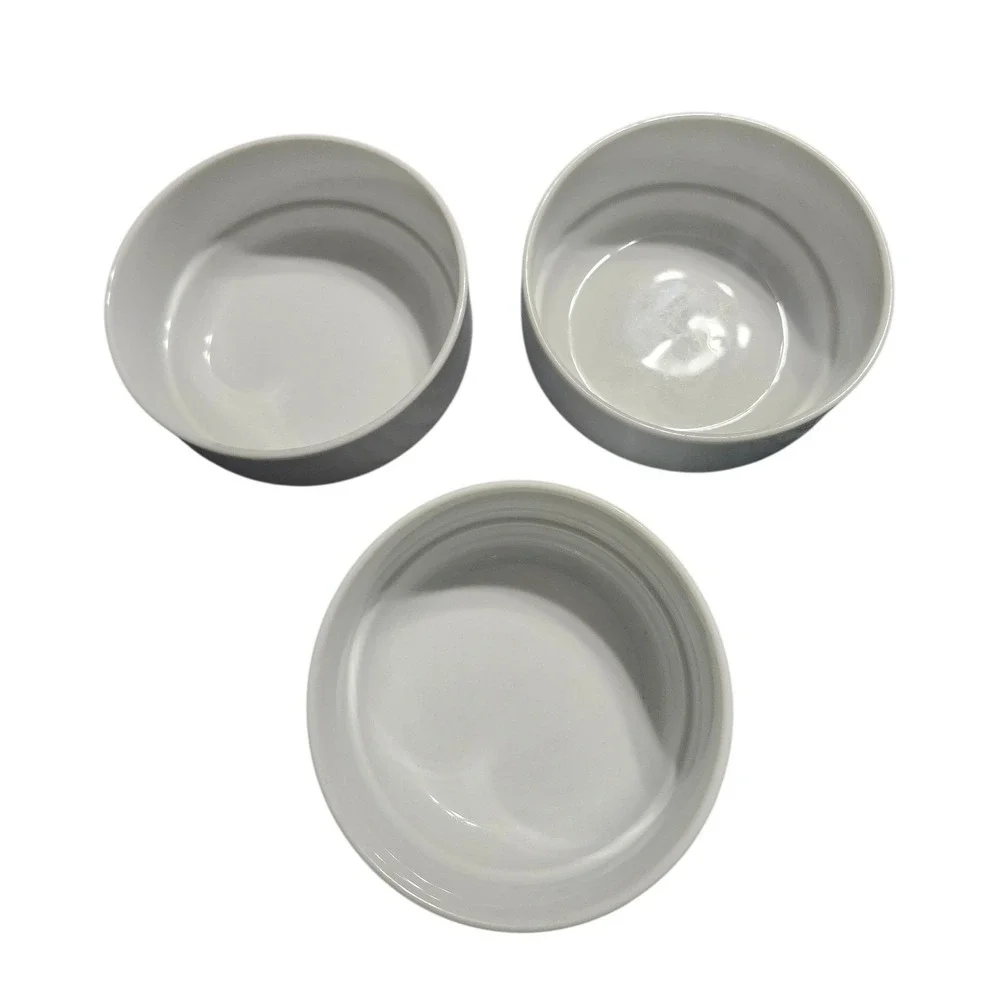 Crate & Barrel‎ Martin Hunt White Stacking Bowls Set of 3 Made Sri Lanka